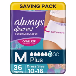 Always Discreet Plus, M, Woman, White, 70 - 100 cm, Polybag, 36 pc(s)