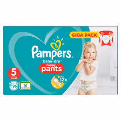 Pampers Baby-Dry 81681814, Boy/Girl, Pant diaper, 12 kg, 17 kg, Multicolour, 12 h