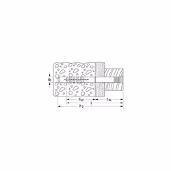 Fischer 508277 Long dowels to Knock N 8x60 Y, Hammer Fixing with pre-Mounted Nail for Full, semi-Filled and Concrete, 20 Pieces per Pack, Grey, 8X80