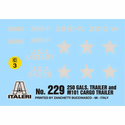 Italeri 250 gal.s Tank Trailer - M101 Cargo Trailer Assembly kit 1:35