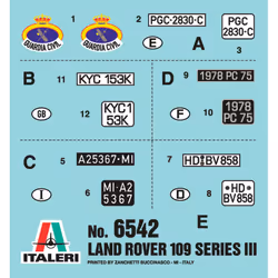 Italeri Land Rover SERIES III 109 "Guardia Civil" Military truck model Assembly kit 1:35
