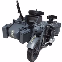 Italeri ZUNDAPP KS 750 with Sidecar, Military motorcycle model, Assembly kit, 1:9, ZUNDAPP KS 750 with Sidecar, Any gender, P ...