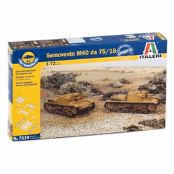 Italeri Semovente M40 da 75/18, Self-propelled gun model, Assembly kit, 1:72, Semovente 75/18 M40, Military land vehicle mode ...