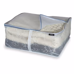 Domopak 908020, Soft clothing storage bag, Transparent, White, Polyethylene-vinyl acetate (PEVA), Zipper, 55 cm, 45 cm
