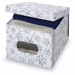 Domopak 916050, Storage box, Grey, White, Rectangular, Carton, Polyvinyl chloride, Pattern, Indoor