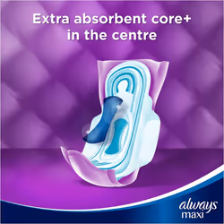 Always Maxi Long (Size 2) Sanitary Towels With Wings 96 Pads Anti-leakage Barriers, Protection & Comfort