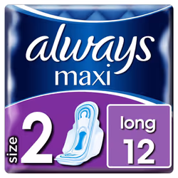 Always Maxi Size 2 Long 12 Pads