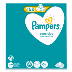 Pampers Sensitive Baby Wipes 15 Packs = 1200 Wipes