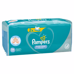 Pampers Fresh Clean Baby Wipes 2 Packs = 104 Wipes