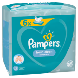 Pampers Fresh Clean Baby Wipes 6 Packs = 312 Wipes