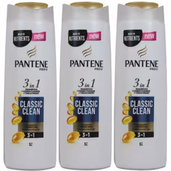 3 x 300ml Pantene 3 in 1 Shampoo+Conditioner+Treatment Classic Clean for Normal & Mixed hair