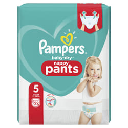 Pampers Baby-Dry Pants Size 5, 22 Nappies, 12kg-17kg