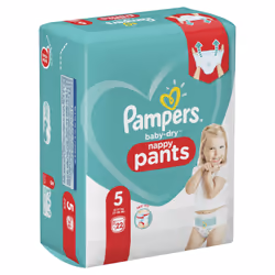 Pampers Baby-Dry Pants Size 5, 22 Nappies, 12kg-17kg