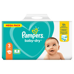 Pampers Baby-Dry Size 3, 102 Nappies, Up To 12h Protection, 6-10kg
