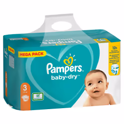 Pampers Baby-Dry Size 3, 102 Nappies, Up To 12h Protection, 6-10kg