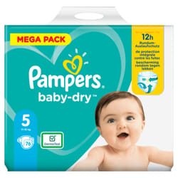 Pampers Baby-Dry Size 5, 76 Nappies, Up To 12h Protection, 11-16kg