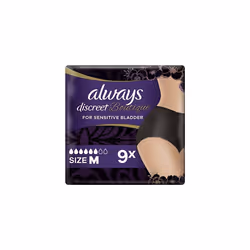 Always Discreet Boutique Underwear Incontinence Pants Plus Medium Black X 9,Â For Sensitive Bladder, Locks Away Odours, Wetne ...
