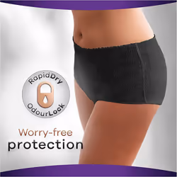 Always Discreet Boutique Underwear Incontinence Pants Plus Large Black X 8,Â For Sensitive Bladder, Locks Away Odours, Wetness And Prevent Leaks