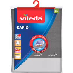 Vileda Rapid, Ironing board top cover, Cotton, Grey, 1300 x 450 mm, 225 mm, 55 mm