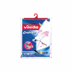Vileda Comfort Plus, Ironing board top cover, Cotton, Foam, Polyester, Polyurethane, Pink, White, Image, 45 cm, 130 cm