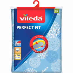 Vileda Perfect Fit, Ironing board top cover, Cotton, Blue, Pattern, 1220 mm, 420 mm