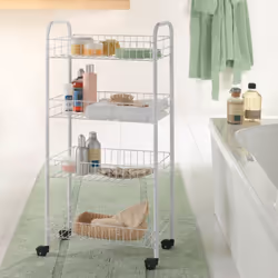 Metaltex Plastic Coated Pisa Rolling Cart, 4 Baskets - Additional view 3