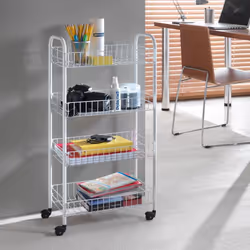 Metaltex Plastic Coated Pisa Rolling Cart, 4 Baskets - Additional view 4