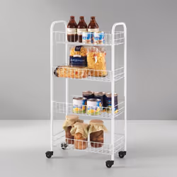 Metaltex Plastic Coated Pisa Rolling Cart, 4 Baskets - Additional view 5