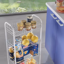 Metaltex Plastic Coated Pisa Rolling Cart, 4 Baskets - Additional view 6