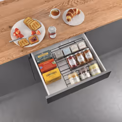 Metaltex 4-tier Extensible Spice Rack X-Pand Spice Drawer Organiser 2pcs Black