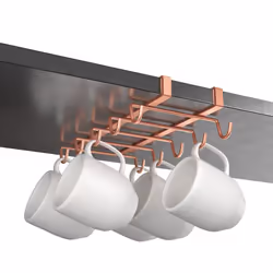 Metaltex 'My Mug' Undershelf Mug Holder, Polytherm Copper, 14 x 28 x 6 cm