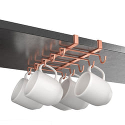 Metaltex 'My Mug' Undershelf Mug Holder, Polytherm Copper, 14 x 28 x 6 cm