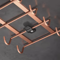 Metaltex 'My Mug' Undershelf Mug Holder, Polytherm Copper, 14 x 28 x 6 cm