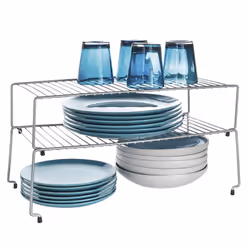 Metaltex 2x Stackable Storage Rack Sky Expandable Cupboard Shelf Pot Rack