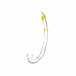 SEAC Flash, J-shaped, Adult, Transparent, Yellow, Normal snorkel, Plastic, Silicone