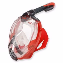 Seat UNICA, Adult, Full face mask, Snorkeling, Tempered glass, Polycarbonate, Black, Red