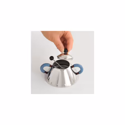 Alessi 9097 Sugar Bowl and Spoon in Stainless Steel, Blue - Additional view 4