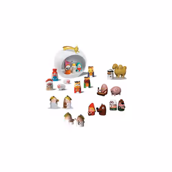 Alessi AMGI10 GD Hand Decorated Design Nativity Scene Set with Cave and Figurine, Porcelain, Gold, Set of 5