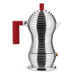 Alessi Pulcina Moka pot 0.15 L Red, Stainless steel