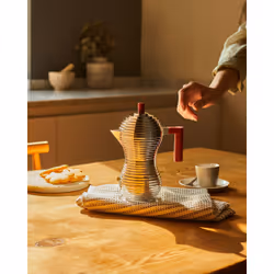 Alessi Pulcina Moka pot 0.15 L Red, Stainless steel