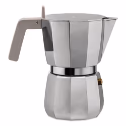 Alessi Moka, Moka pot, 0.3 L, Grey, Aluminium, 6 cups, 105 mm