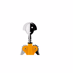 Anna G. AM01 DY - Design Corkscrew, in Thermoplastic Resin and Chrome-Plated Zamak, Yellow