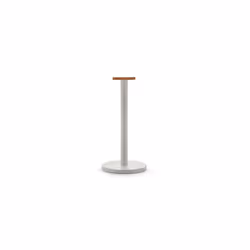 Mattina BG05 WG - Design Kitchen Roll Holder, in Colored Steel with Epoxy Resin and Knob in Bamboo Wood, Warm Gray