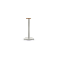 Mattina BG05 WG - Design Kitchen Roll Holder, in Colored Steel with Epoxy Resin and Knob in Bamboo Wood, Warm Gray