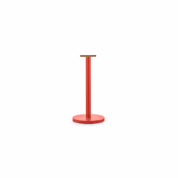 Mattina BG05 R - Design Kitchen Roll Holder, in Colored Steel with Epoxy Resin and Knob in Bamboo Wood, Red