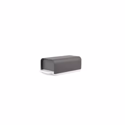 Mattina BG04 DG - Design Porcelain Butter Dish with Lid in 18/10 Stainless Steel Colored with Epoxy Resin, Dark Gray