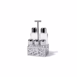 Alessi Cactus! Condiment Set (MSA16), Silver