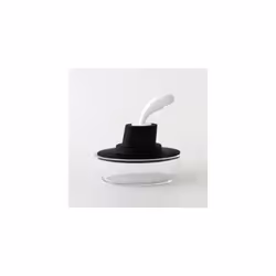 A Di Alessi Ship Shape Container with Small Spatula in 18/10 Stainless Steel and Thermoplastic Resin, Black