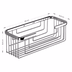 Gedy Deep Metal Drill & Screw Mount Shower Caddy