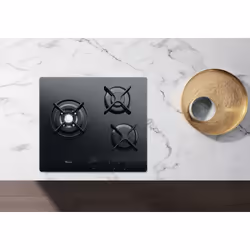 Whirlpool AKT 404/NB, Black, Built-in, Gas, Glass, 3 zone(s), 3 zone(s)